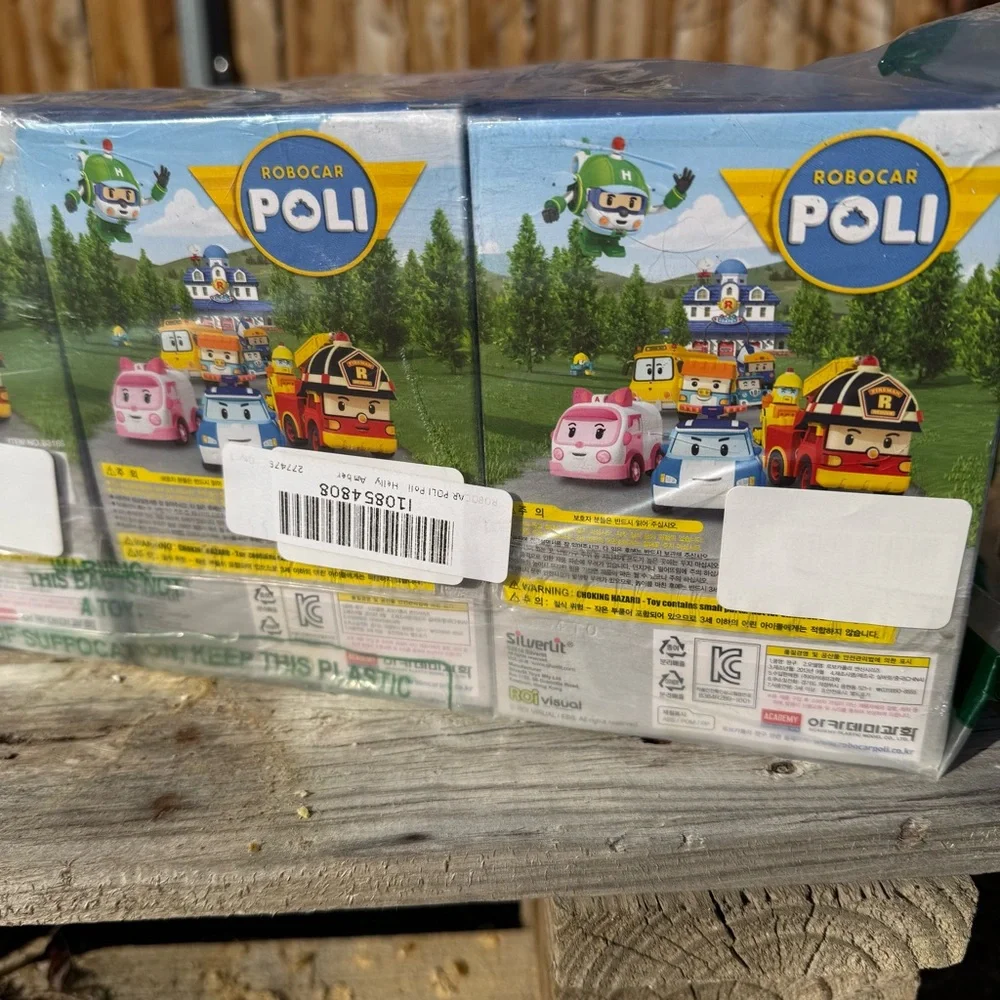 Robocar Poli 4pk of Transforming Robot Toys, Poli Roy Amber and Helly New In Box